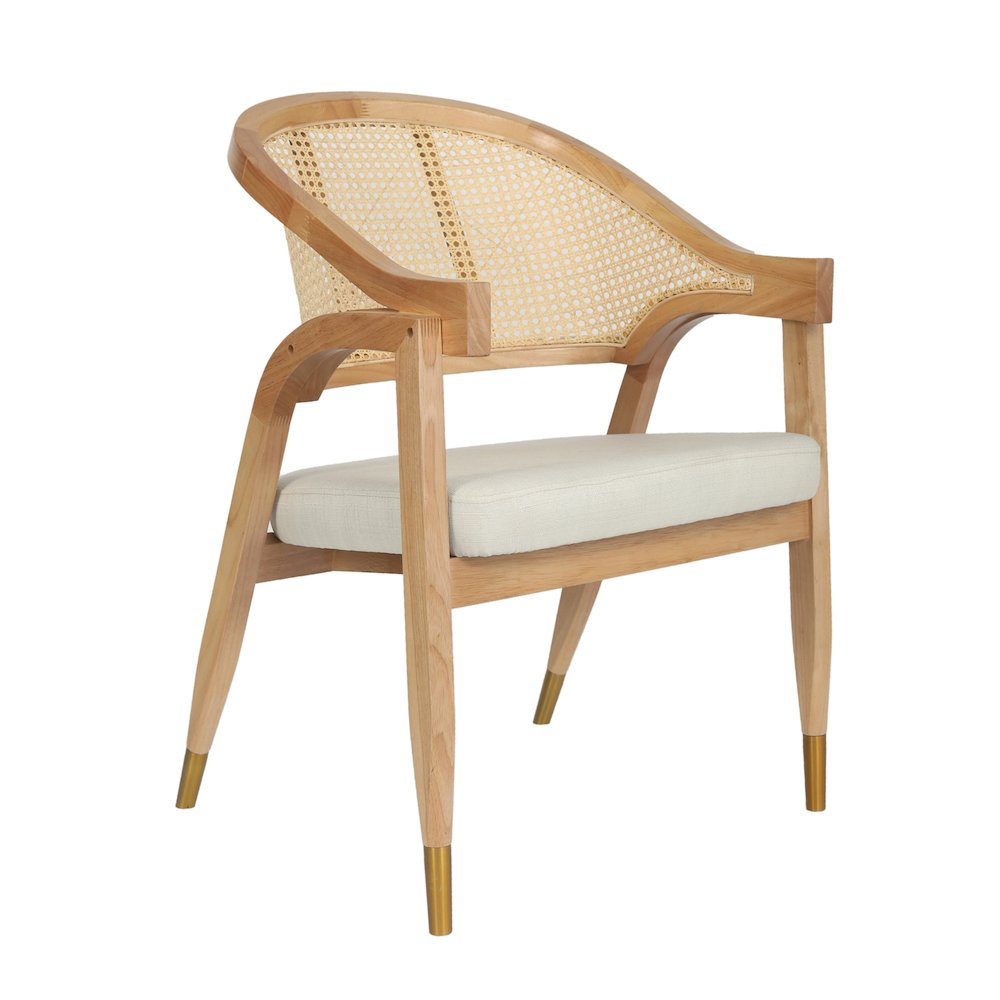 Commercial Cane Rattan Dining Chair with Cushioned Seat