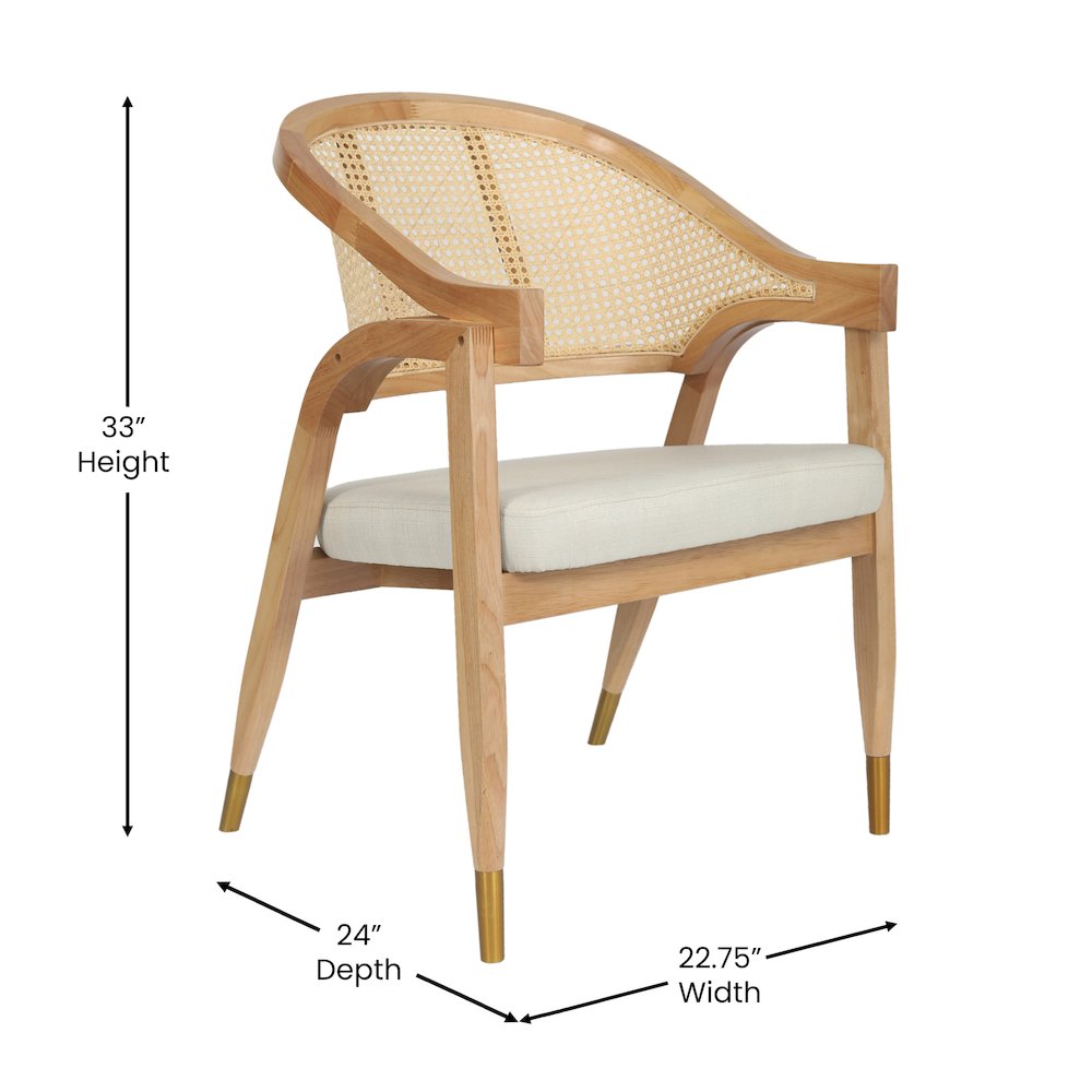 Commercial Cane Rattan Dining Chair with Cushioned Seat