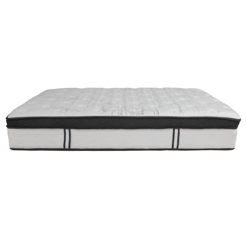 Full Size Platform Bed in Beige Fabric with Memory Foam Mattress