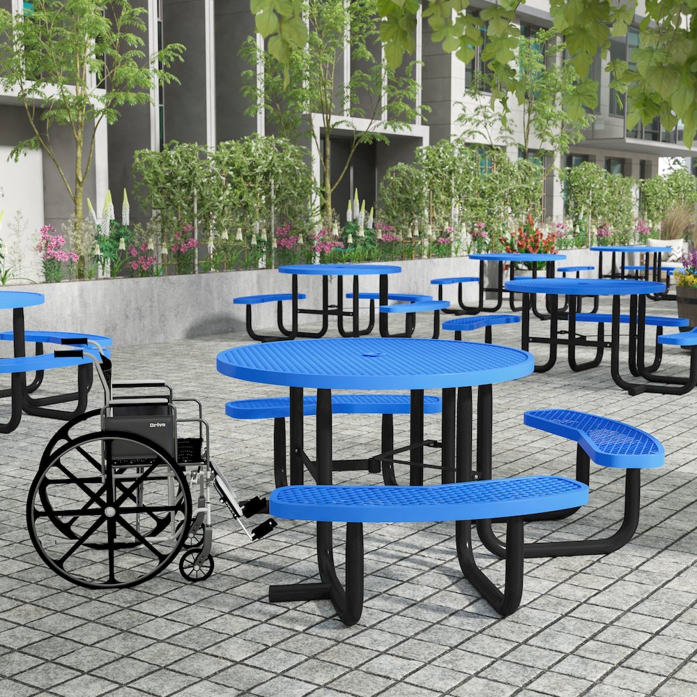 Creekside 46″ Round Wheelchair Accessible Commercial Outdoor Picnic Table
