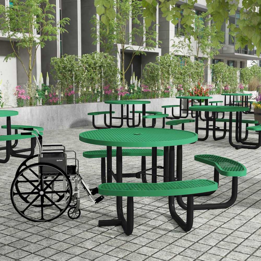 Creekside 46″ Round Wheelchair Accessible Commercial Outdoor Picnic Table