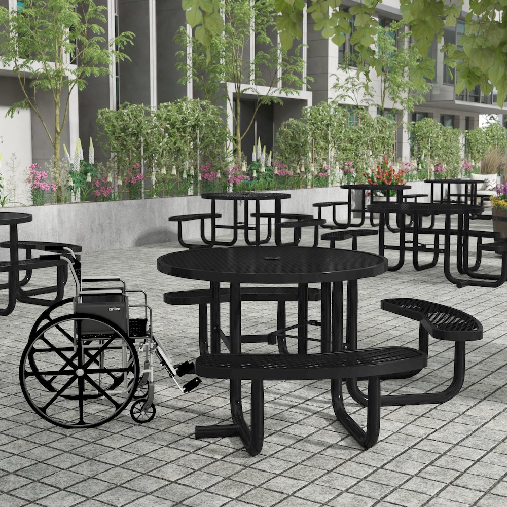 Creekside 46″ Round Wheelchair Accessible Outdoor Picnic Table
