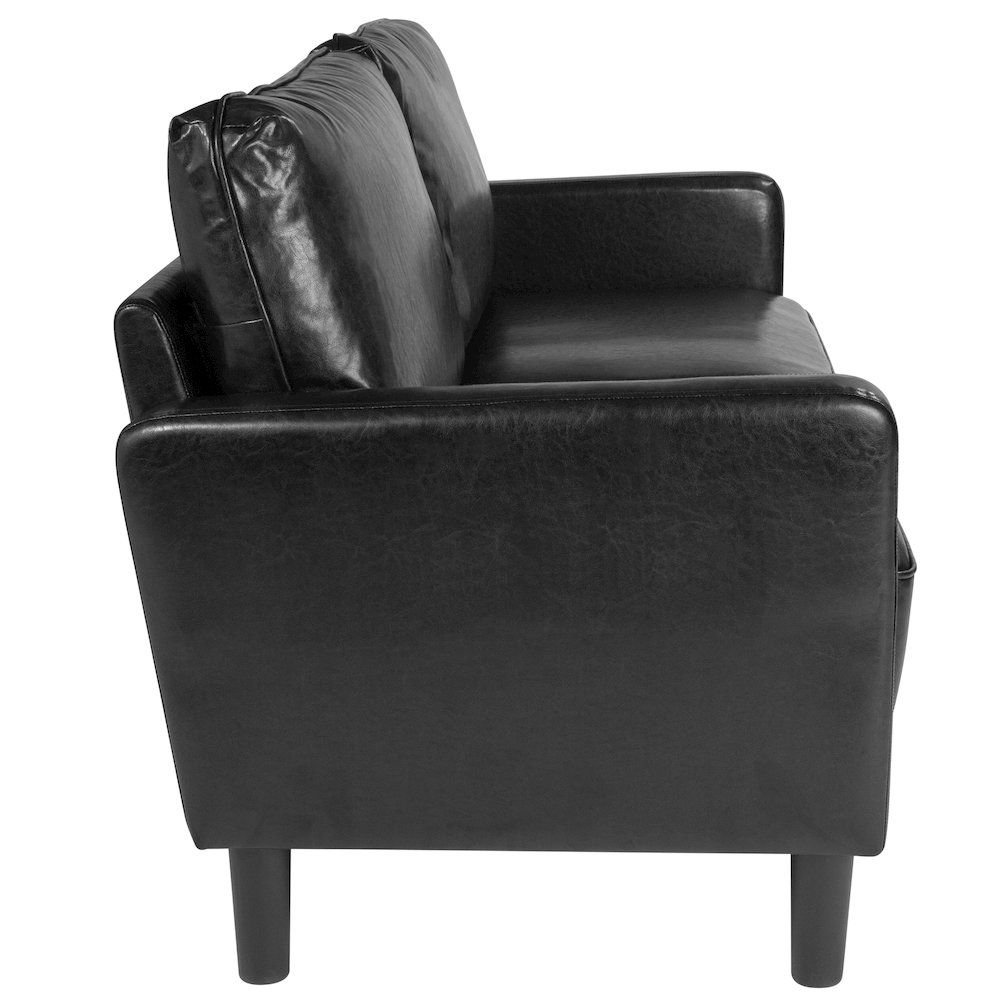 Contemporary Style Black LeatherSoft Sofa