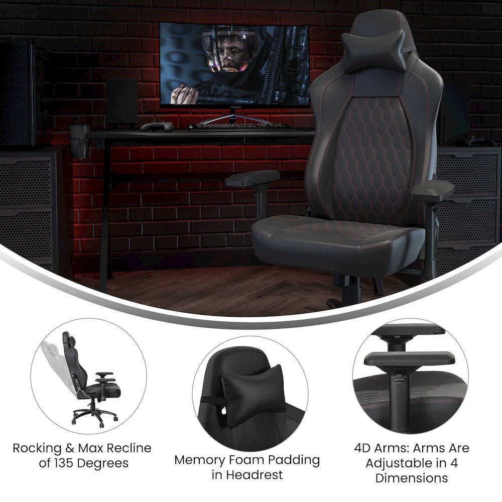 Black with Red Stitching