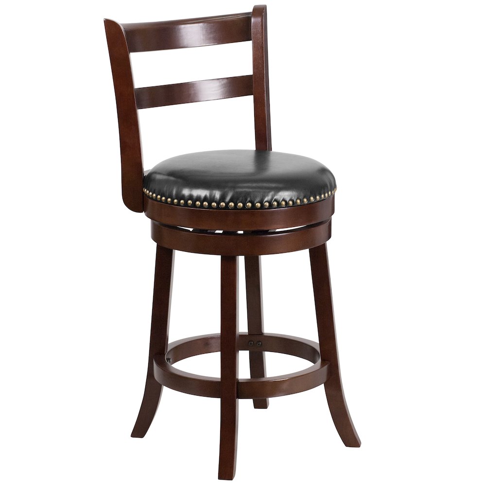 26” High Cappuccino Wood Counter Height Stool with Single Slat