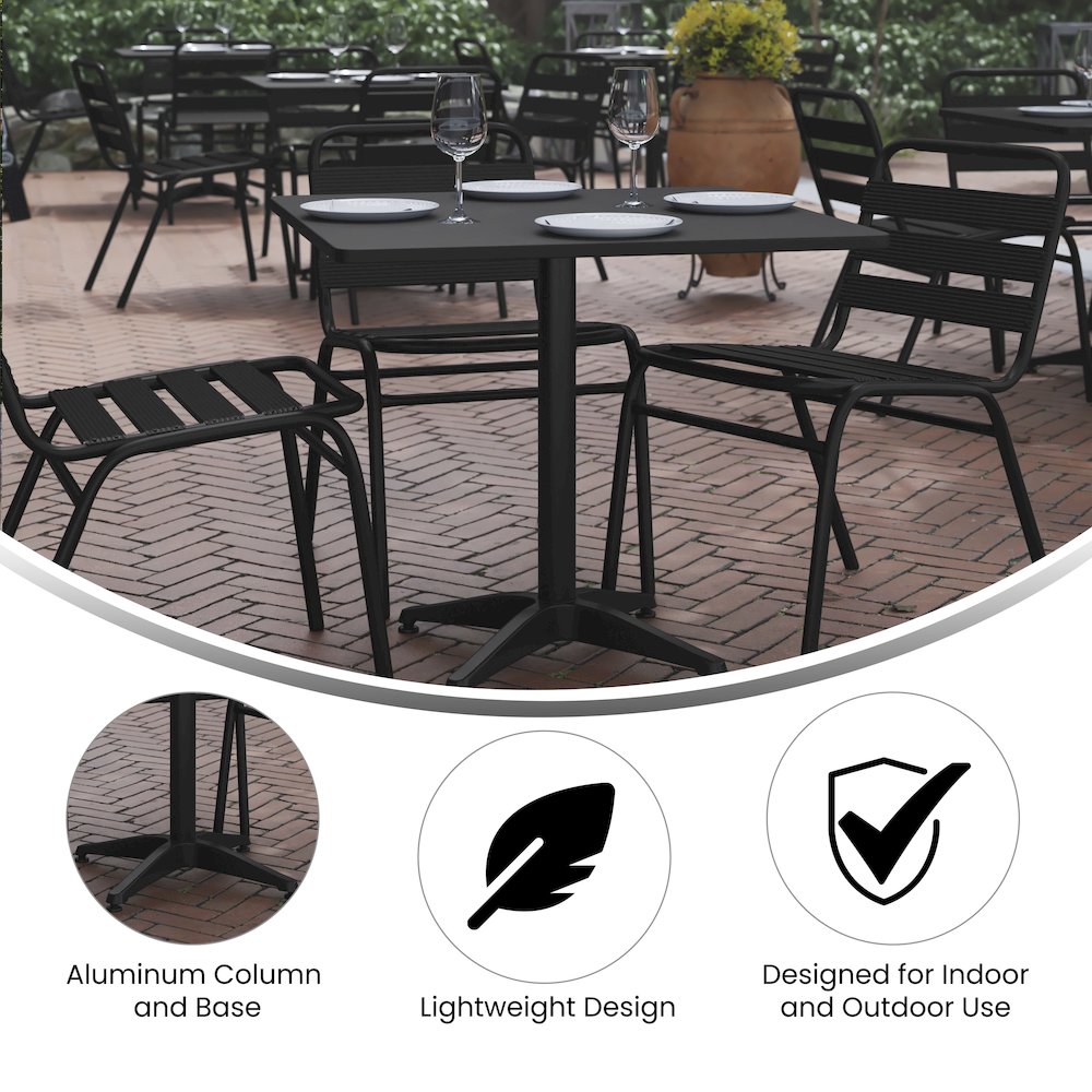Square Aluminum Table Designed for Indoor and Outdoor Use