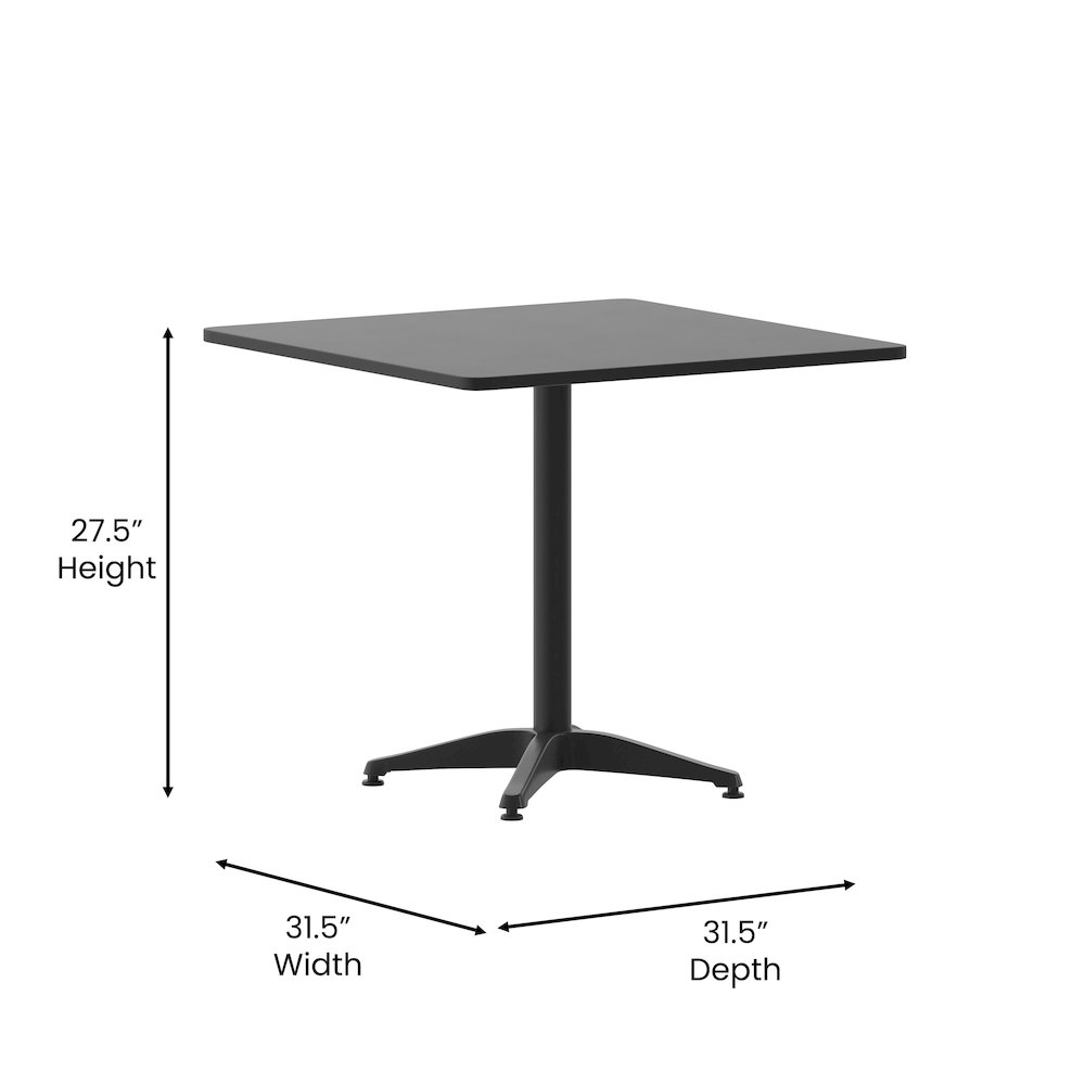 Square Aluminum Table Designed for Indoor and Outdoor Use