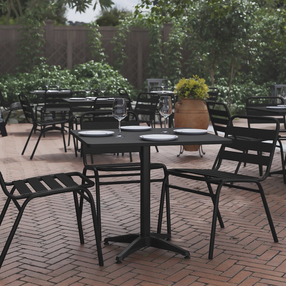 Square Aluminum Table Designed for Indoor and Outdoor Use