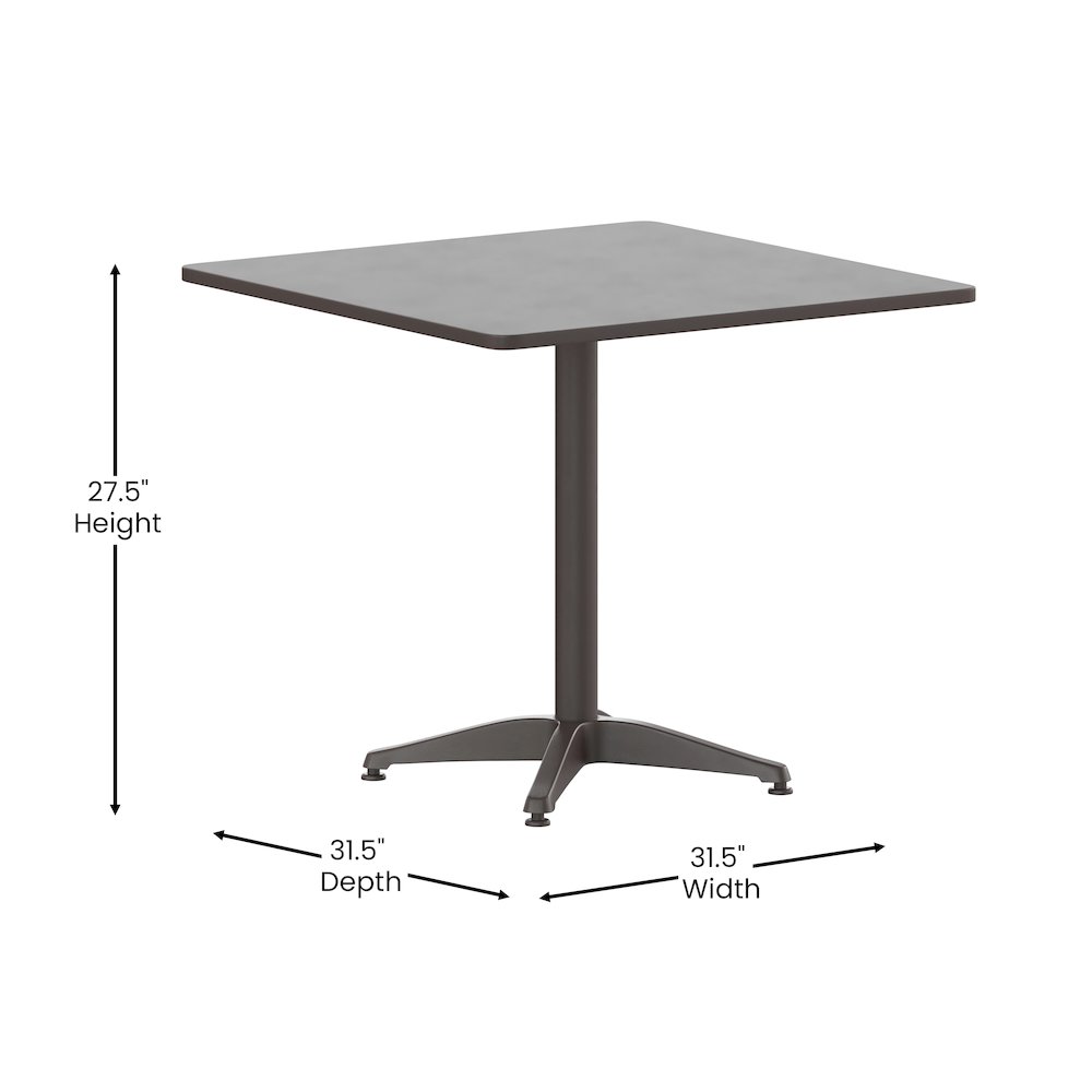 Square Aluminum Table Designed for Indoor and Outdoor Use