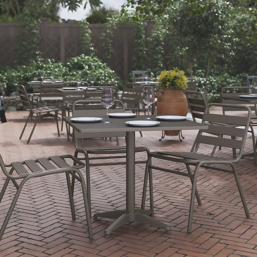 Square Aluminum Table Designed for Indoor and Outdoor Use