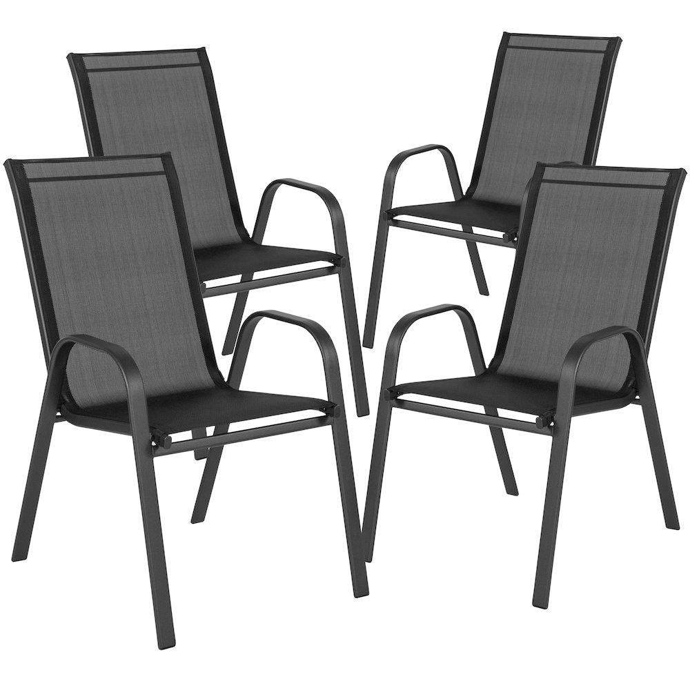 5 Piece Set – 31.5″ Tempered Glass Patio Table