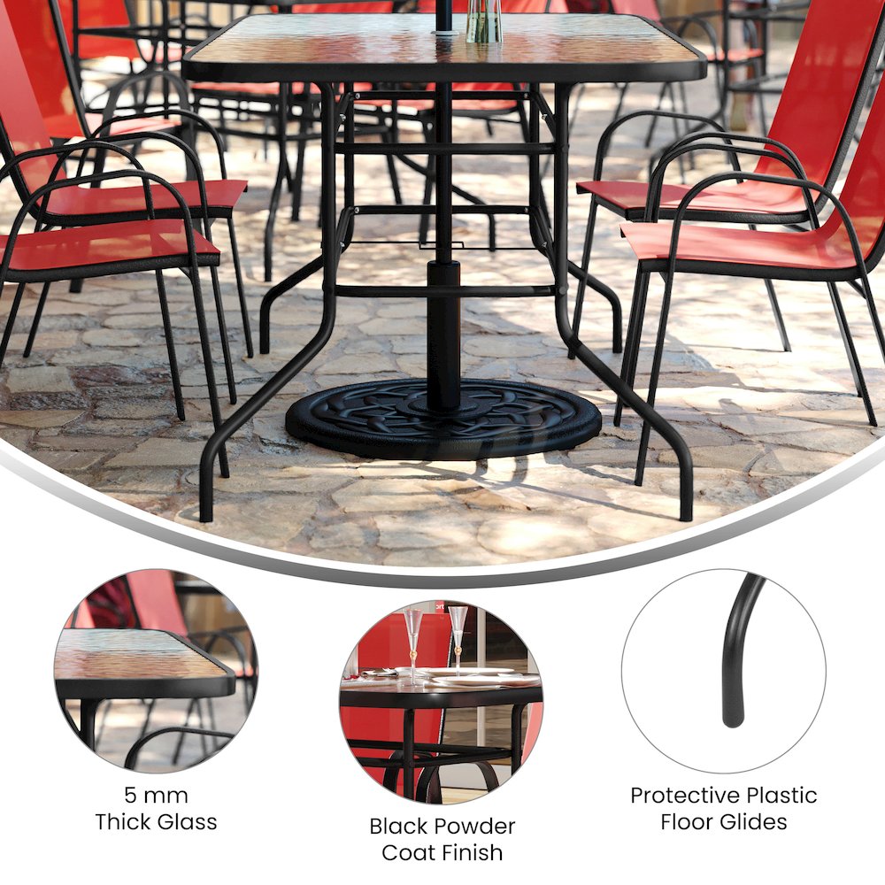 7 Piece Outdoor Patio Dining Set – 55″ Patio Table