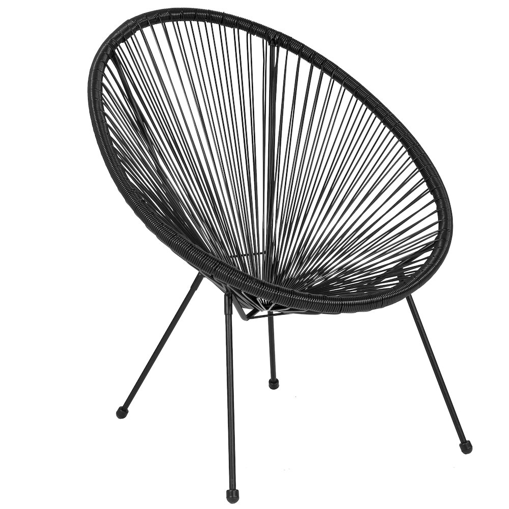 Oval Comfort Take Ten Black Papasan Lounge Chair