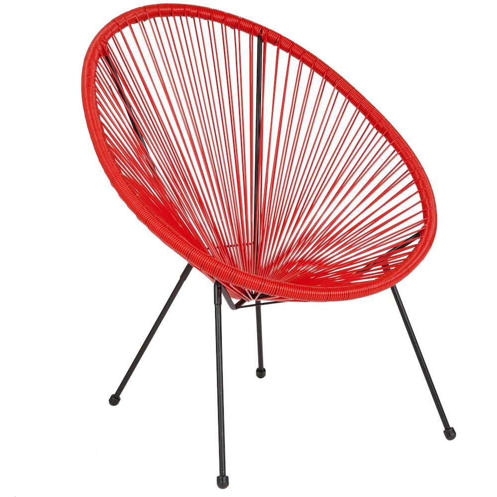 Oval Comfort Take Ten Red Papasan Lounge Chair