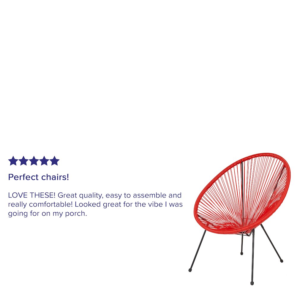 Oval Comfort Take Ten Red Papasan Lounge Chair