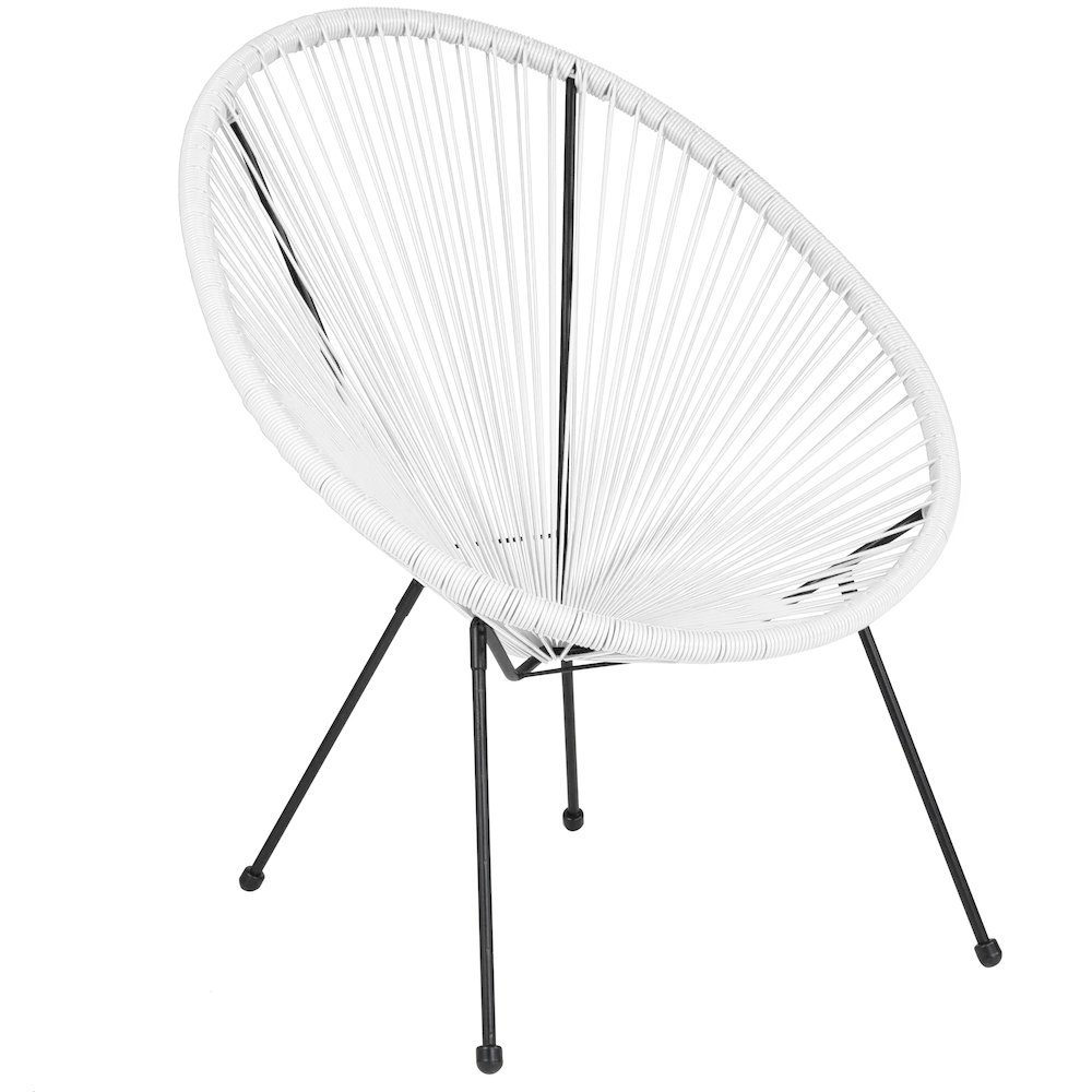Oval Comfort Take Ten White Papasan Lounge Chair