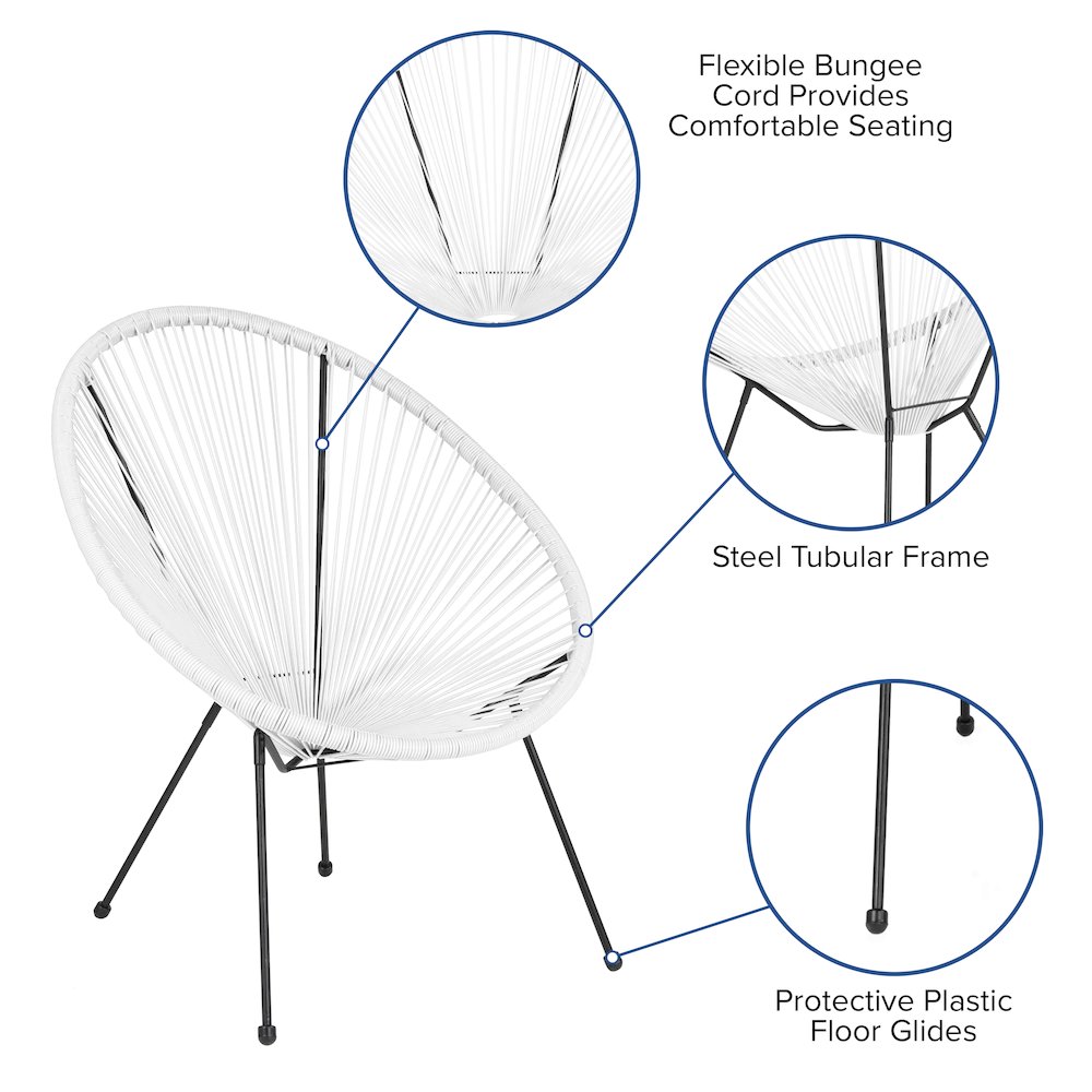 Oval Comfort Take Ten White Papasan Lounge Chair