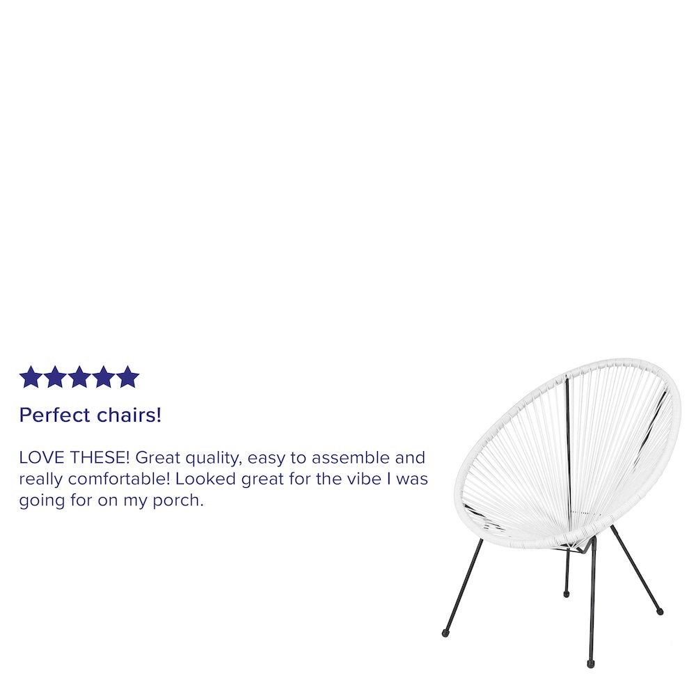 Oval Comfort Take Ten White Papasan Lounge Chair