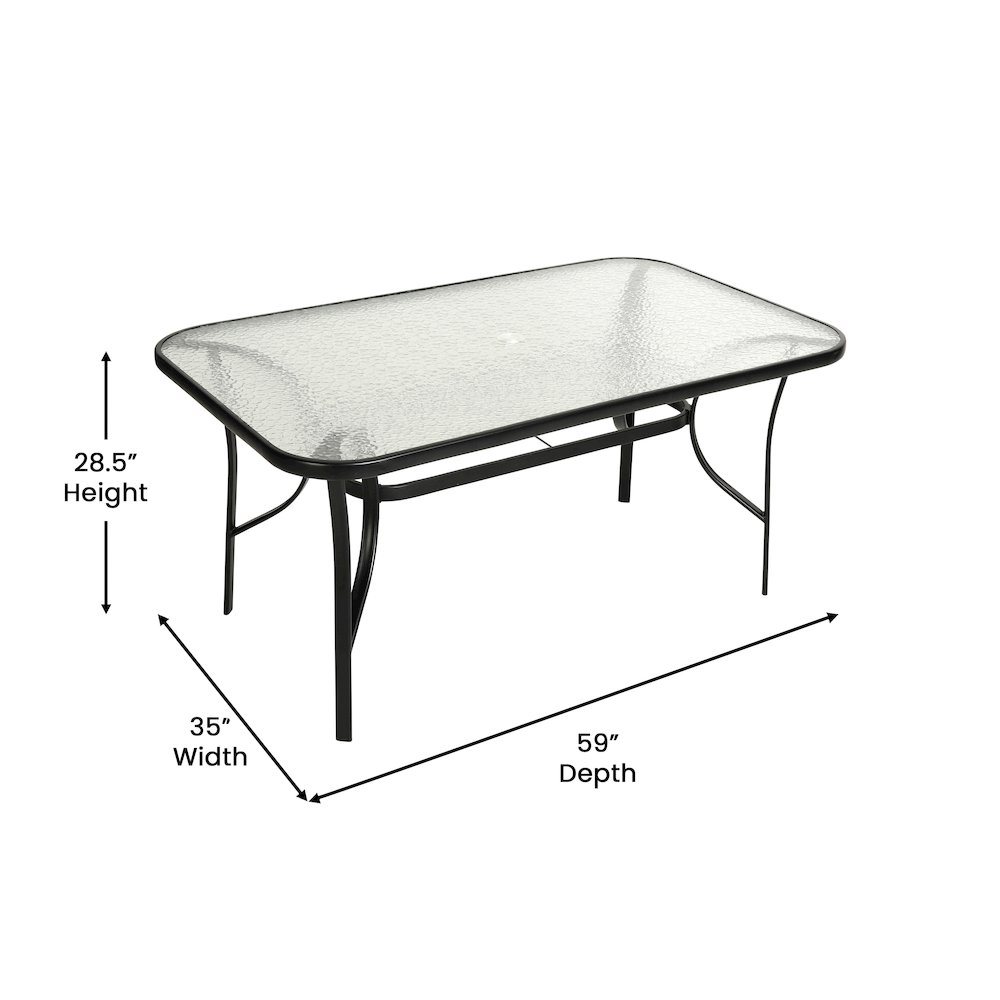 Commercial Grade Outdoor Patio Dining Set With Table and Six Chairs
