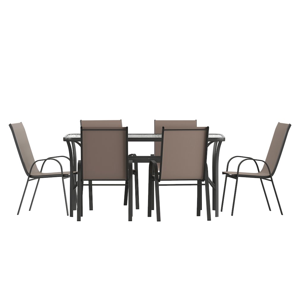 7 Piece Patio Dining Set with Patio Table and 6 Chairs