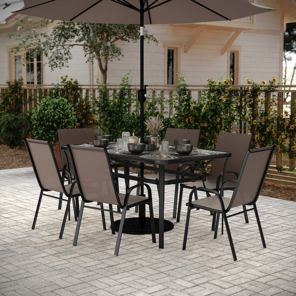 7 Piece Patio Dining Set with Patio Table and 6 Chairs