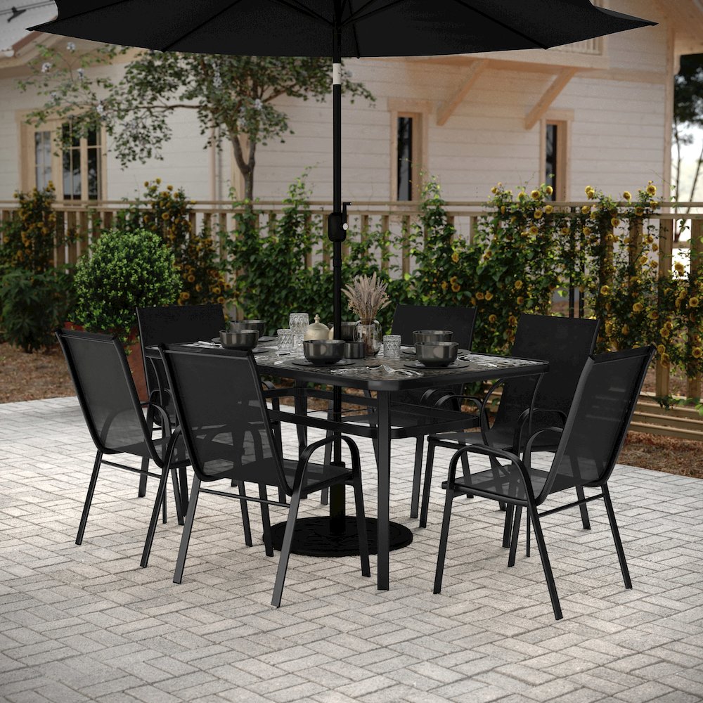 7 Piece Patio Dining Set with Patio Table and 6 Chairs