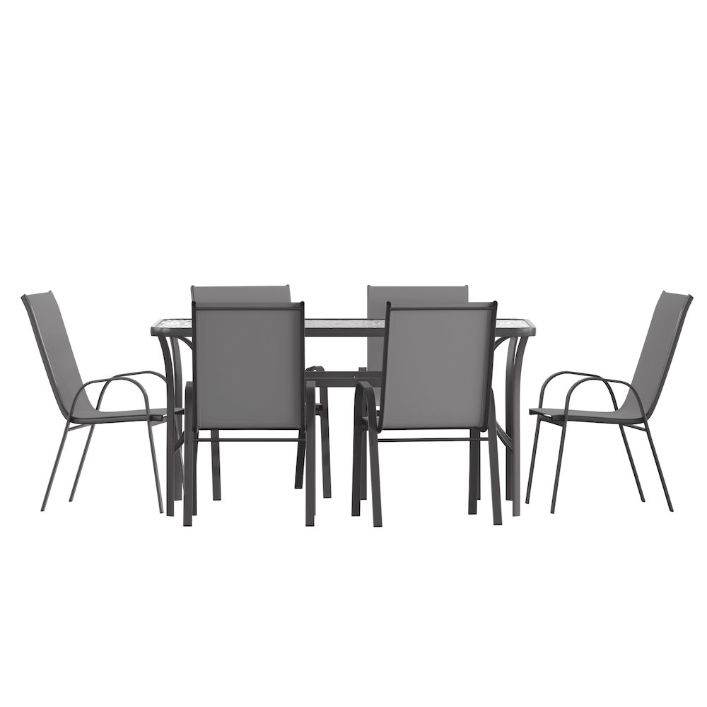 7 Piece Patio Dining Set with Patio Table and 6 Chairs