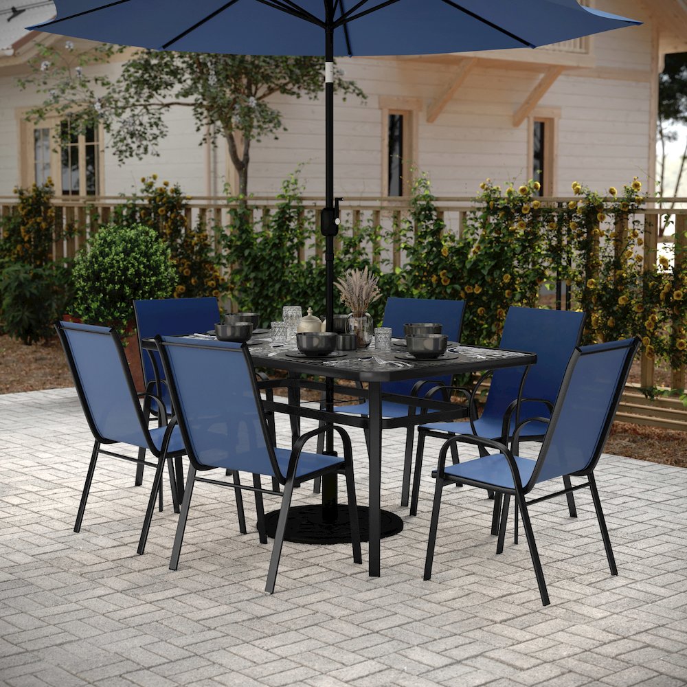 7 Piece Patio Dining Set with Patio Table and 6 Chairs