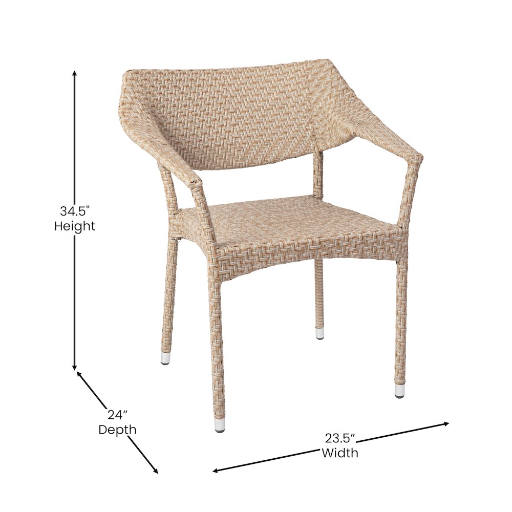 Modern Stackable Patio Dining Chair with Arms