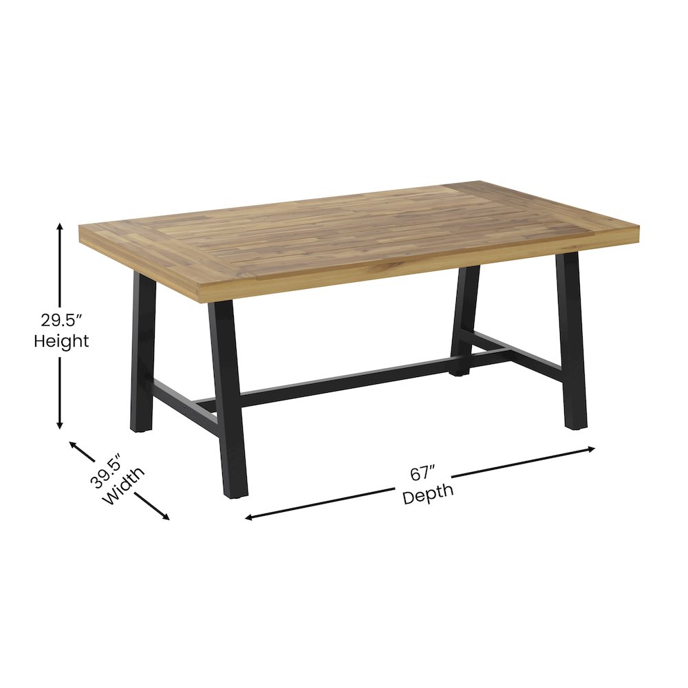 Modern Commercial Grade Acacia Wood Patio Dining Table