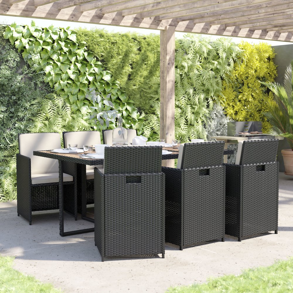 Space Saving Black Wicker Modular Chairs