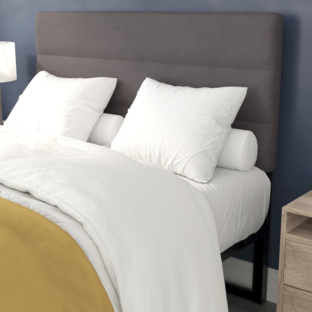 Full Channel Stitched Fabric Upholstered Headboard