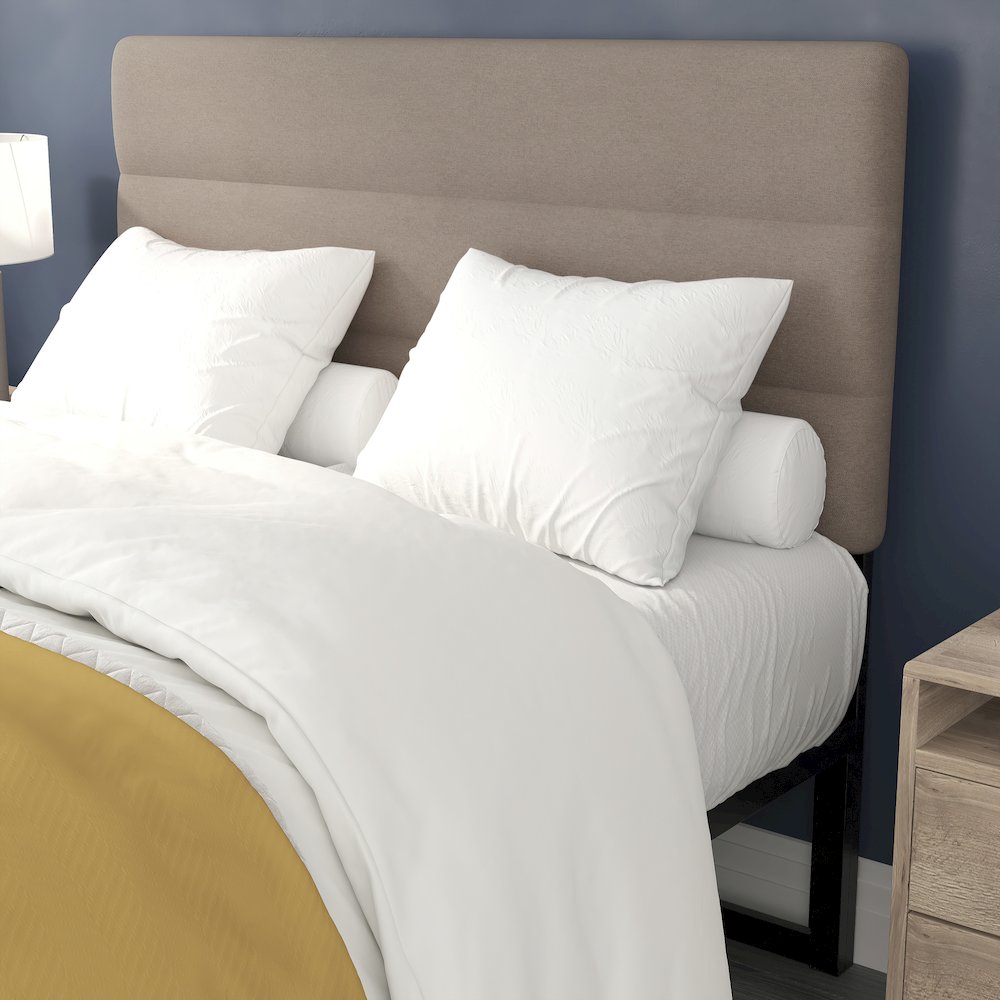 Full Channel Stitched Fabric Upholstered Headboard