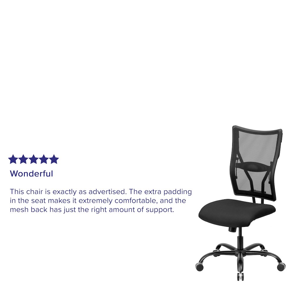 Big & Tall 400 lb. Rated Black Mesh Executive Swivel Ergonomic Office Chair