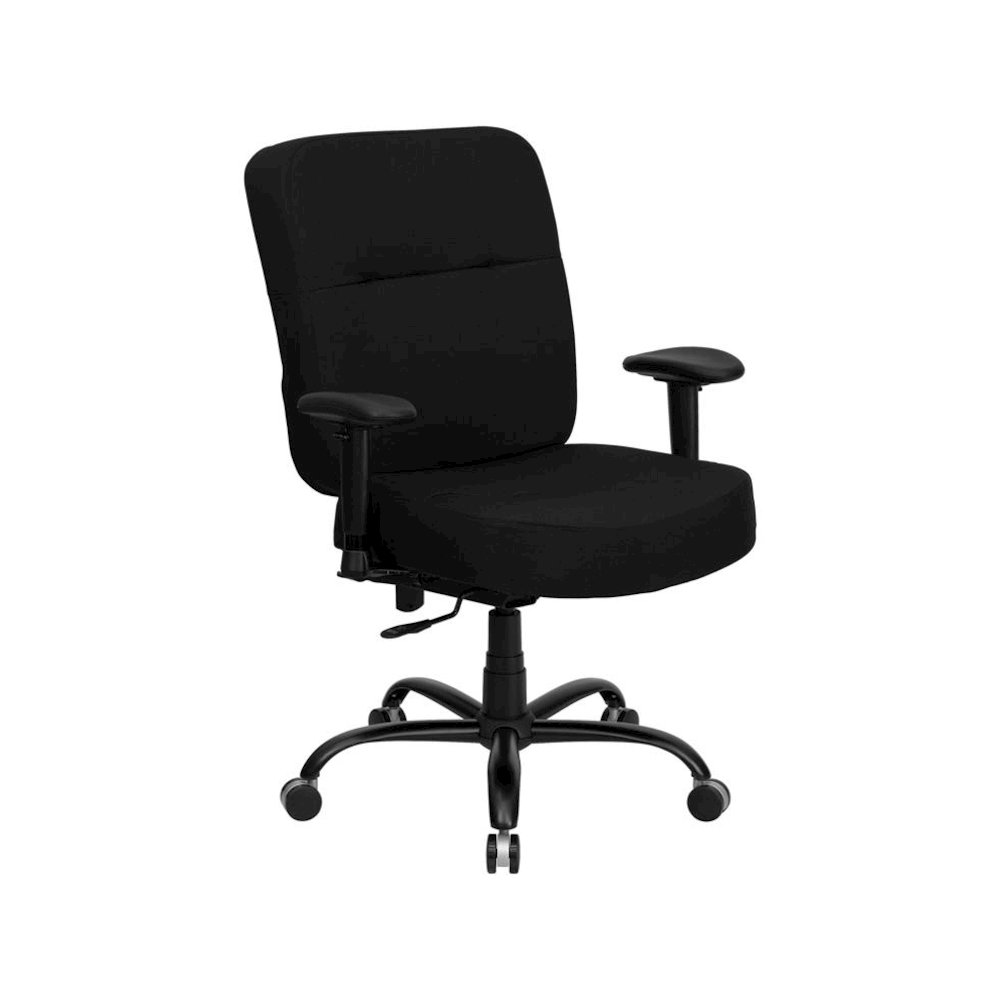 Big & Tall 400 lb. Rated Black Fabric Back Ergonomic Office Chair with Arms