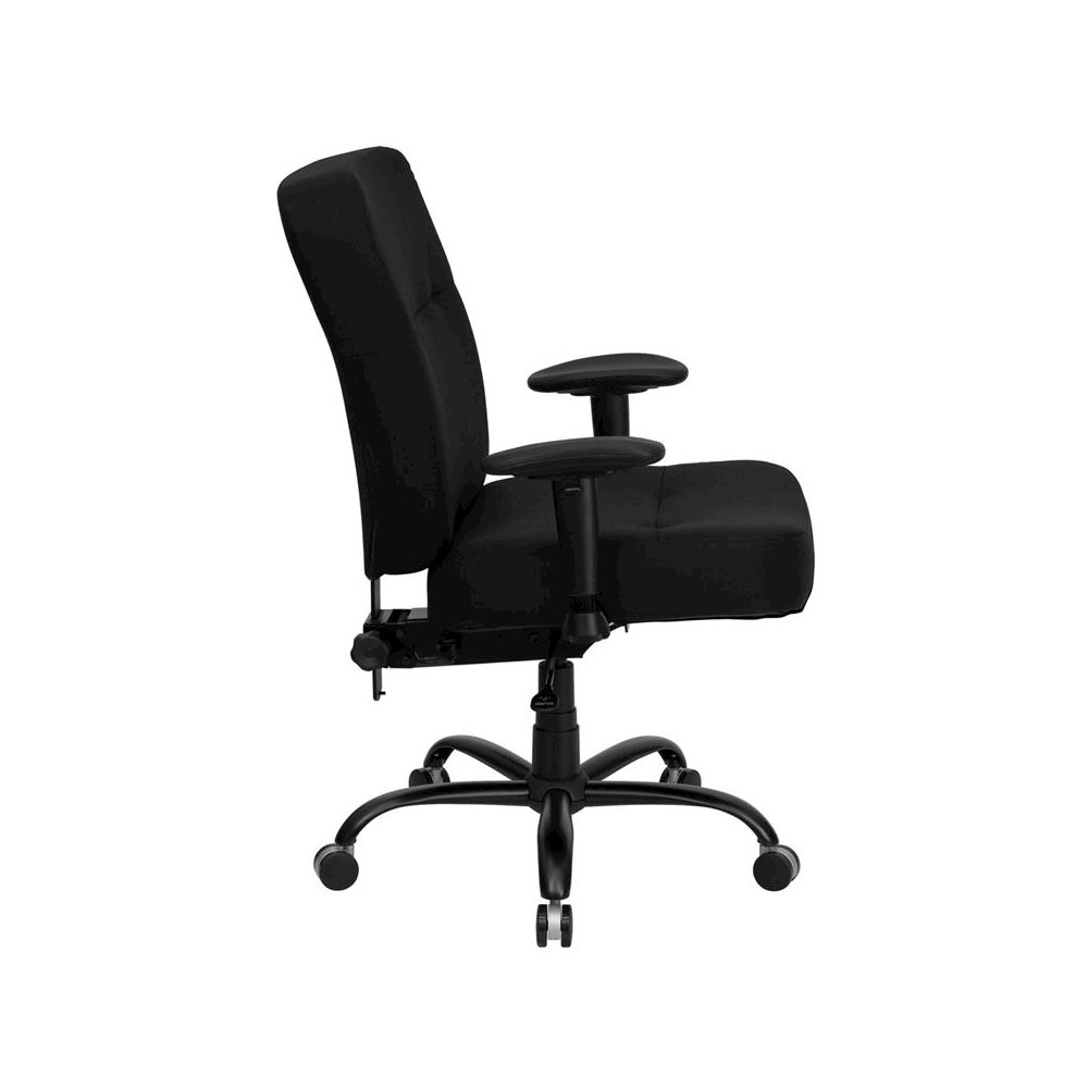 Big & Tall 400 lb. Rated Black Fabric Back Ergonomic Office Chair with Arms