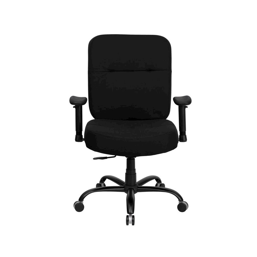 Big & Tall 400 lb. Rated Black Fabric Back Ergonomic Office Chair with Arms