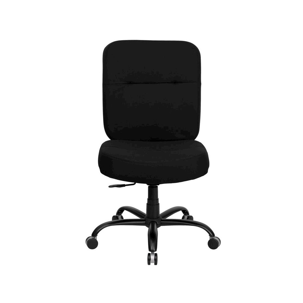 Big & Tall 400 lb. Rated Black Fabric Executive Swivel Office Chair with Back