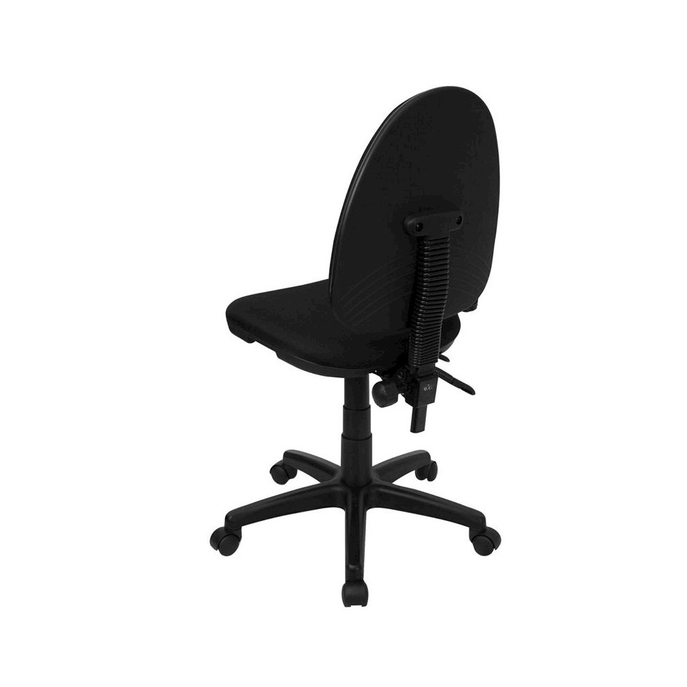 Mid-Back Black Fabric Multifunction Swivel Task Office Chair with Lumbar Support