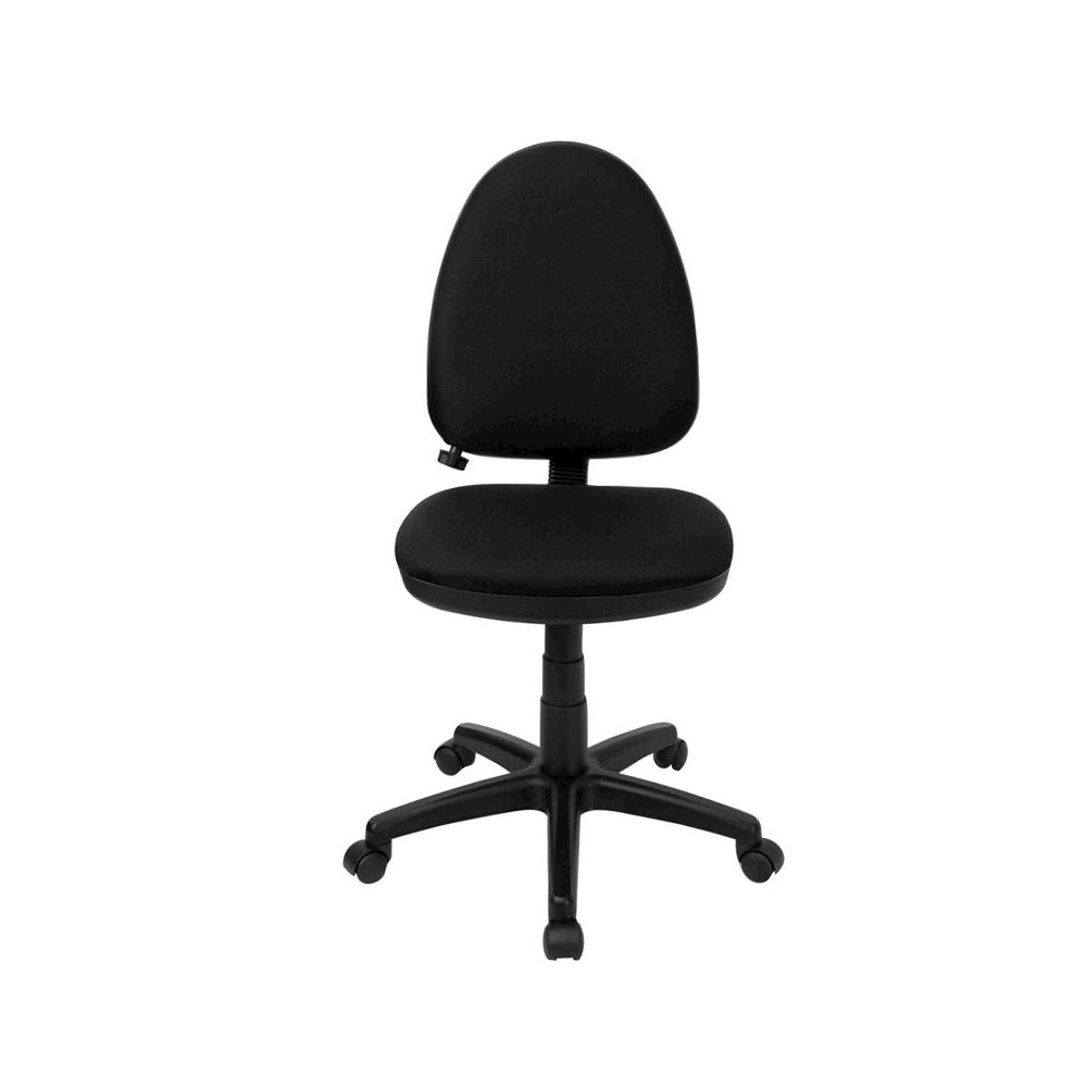 Mid-Back Black Fabric Multifunction Swivel Task Office Chair with Lumbar Support