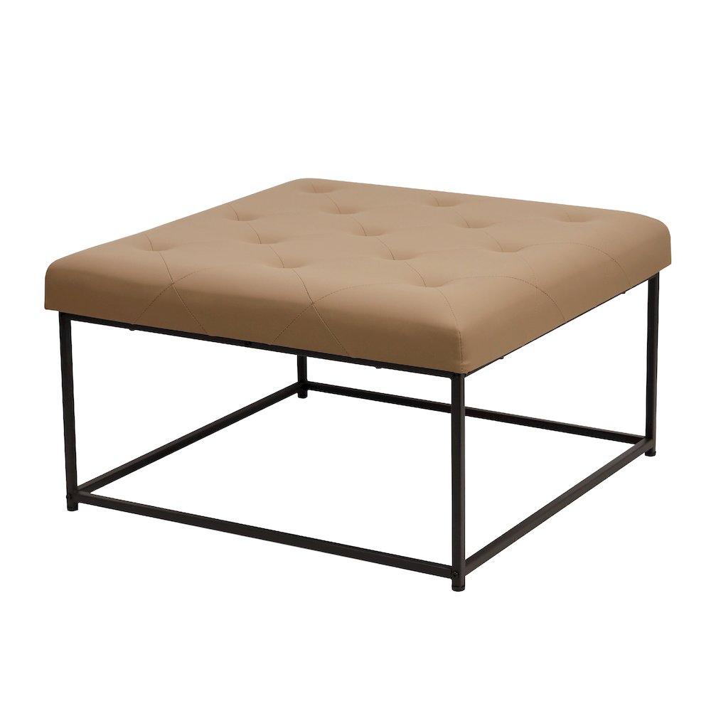 30″ Square LeatherSoft Tufted Ottoman