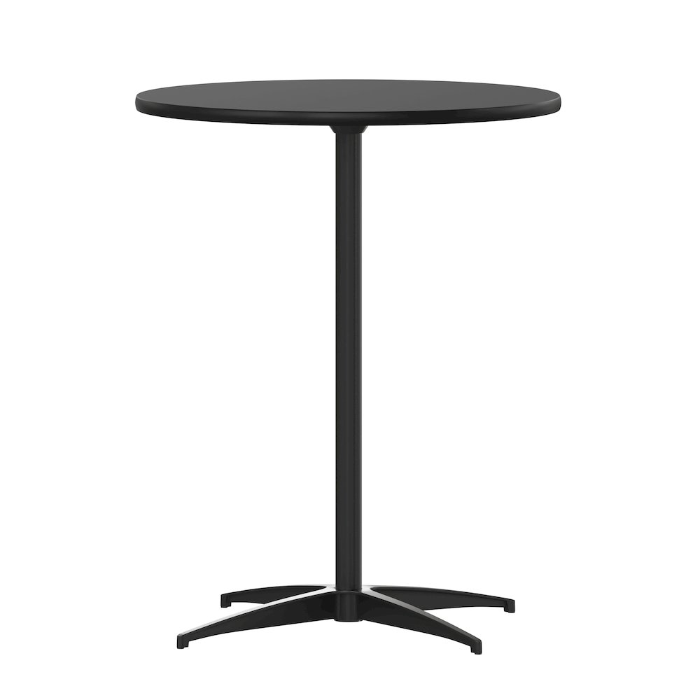 Lars 24” Round Wood Cocktail Table with 30” and 42” Columns