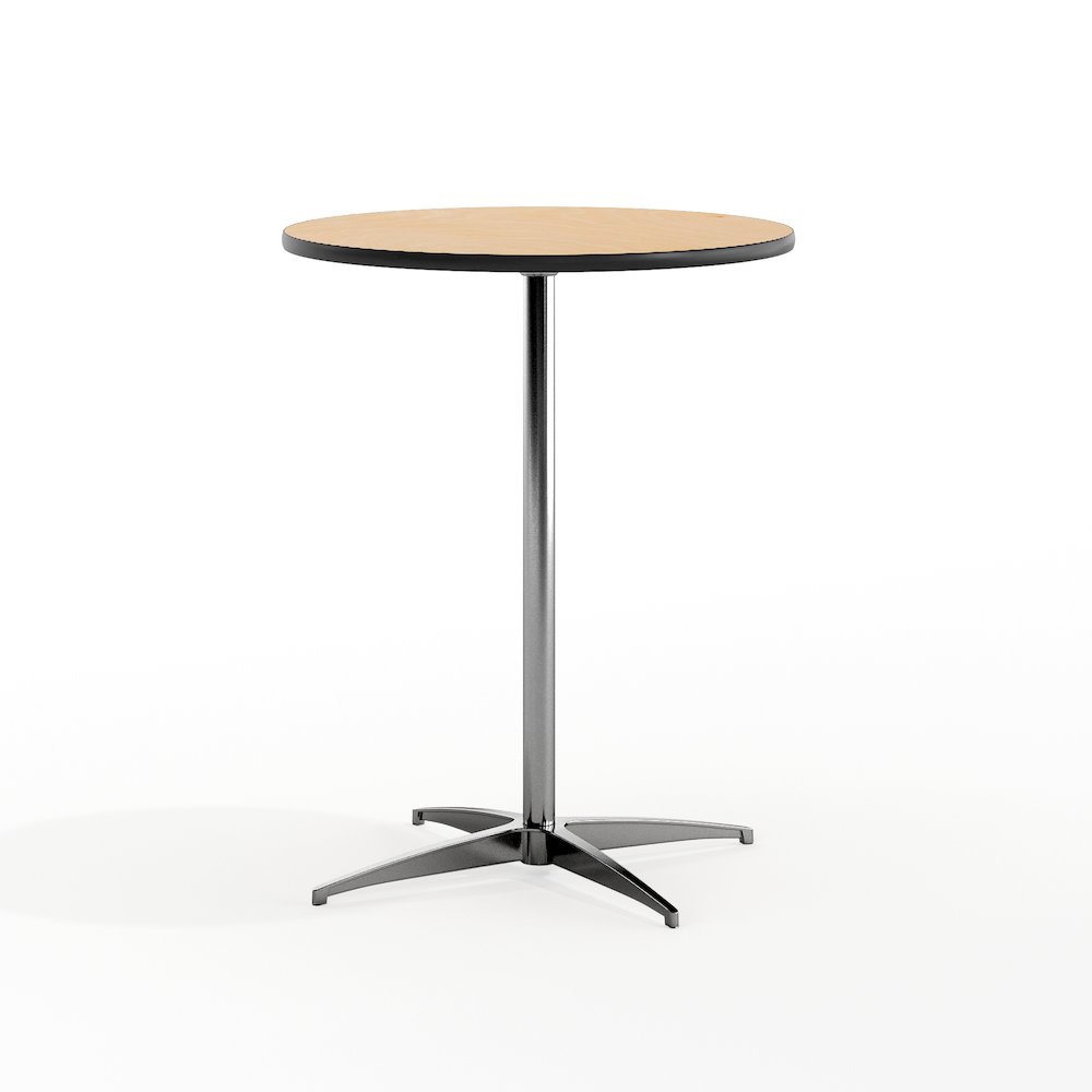 24” Round Wood Cocktail Table with 30” and 42” Columns