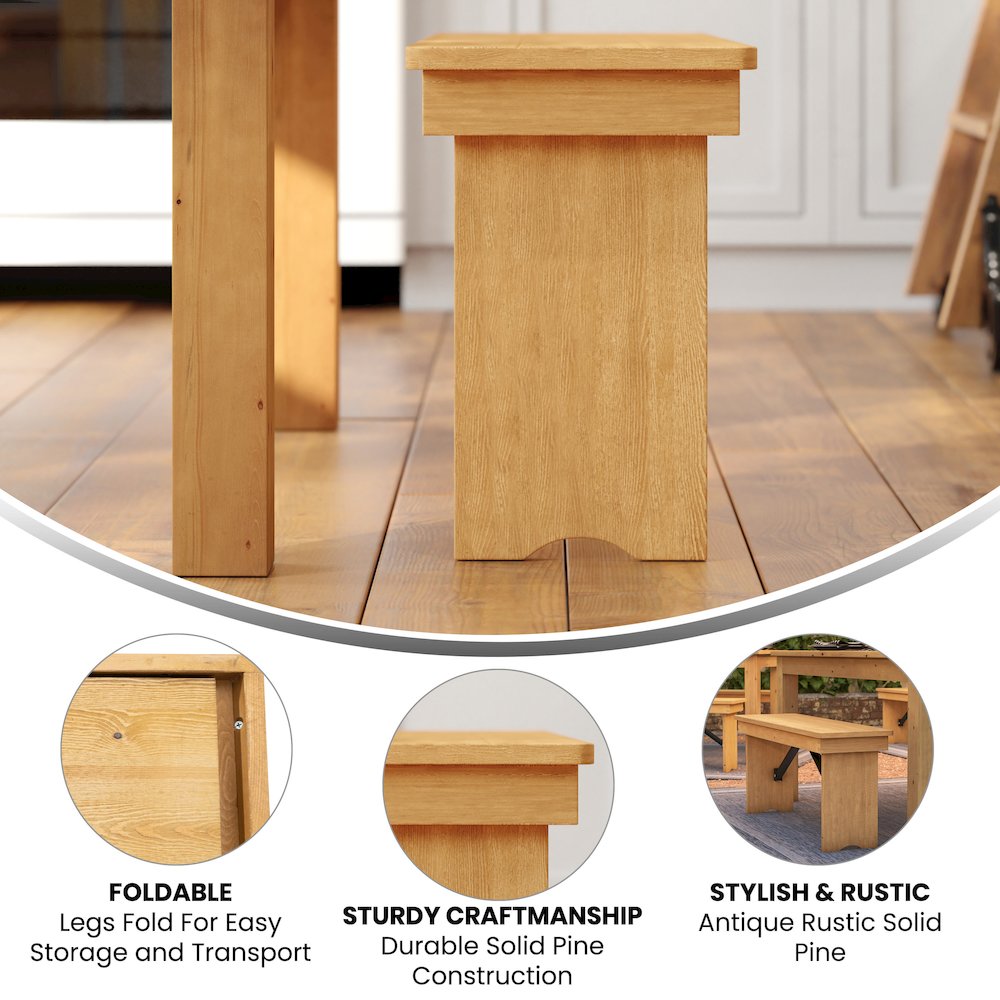 Rustic Style Farmhouse Bench