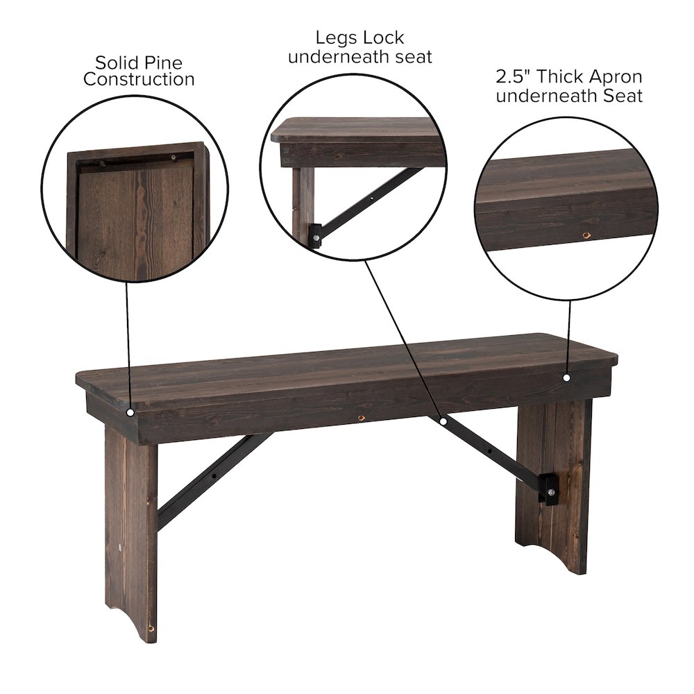 Rustic Style Farmhouse Bench