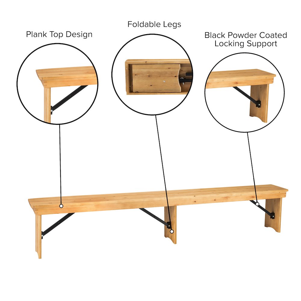 Farmhouse Style Folding Bench