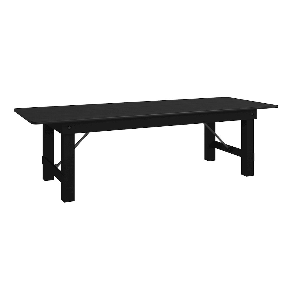 9’x 40″ Rectangular Black Wash Farmhouse Folding Table