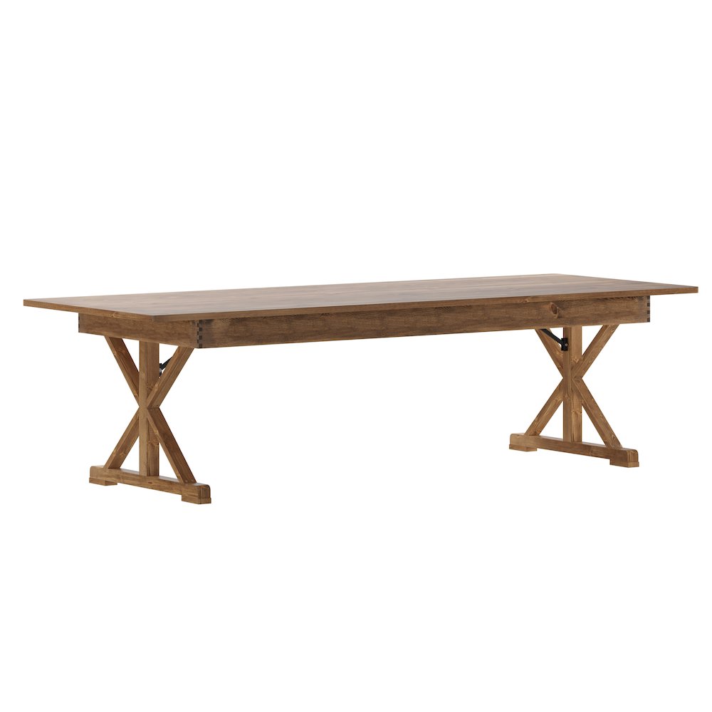 9′ x 40″ Farm Style Dining Table with X-Legs for Commercial and Residential Use