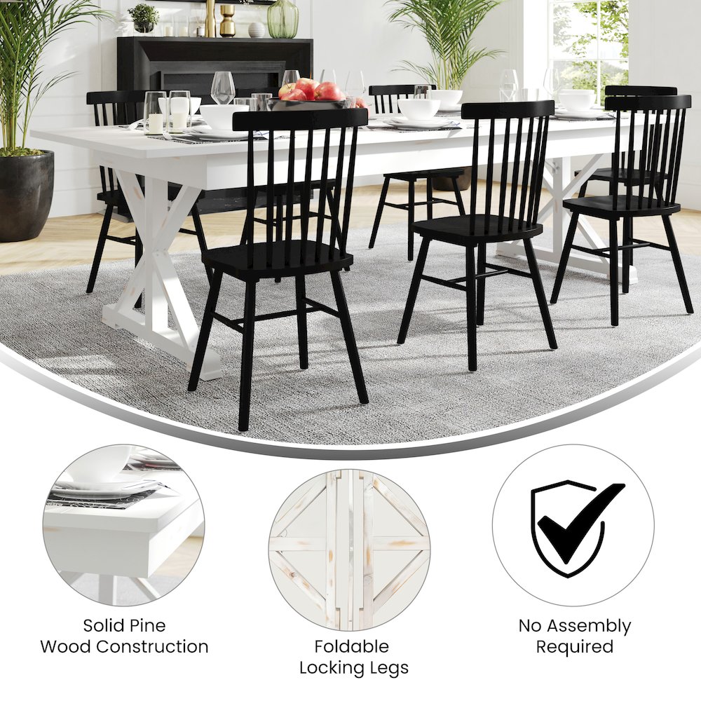 9′ x 40″ Farm Style Dining Table with X-Legs for Commercial and Residential Use