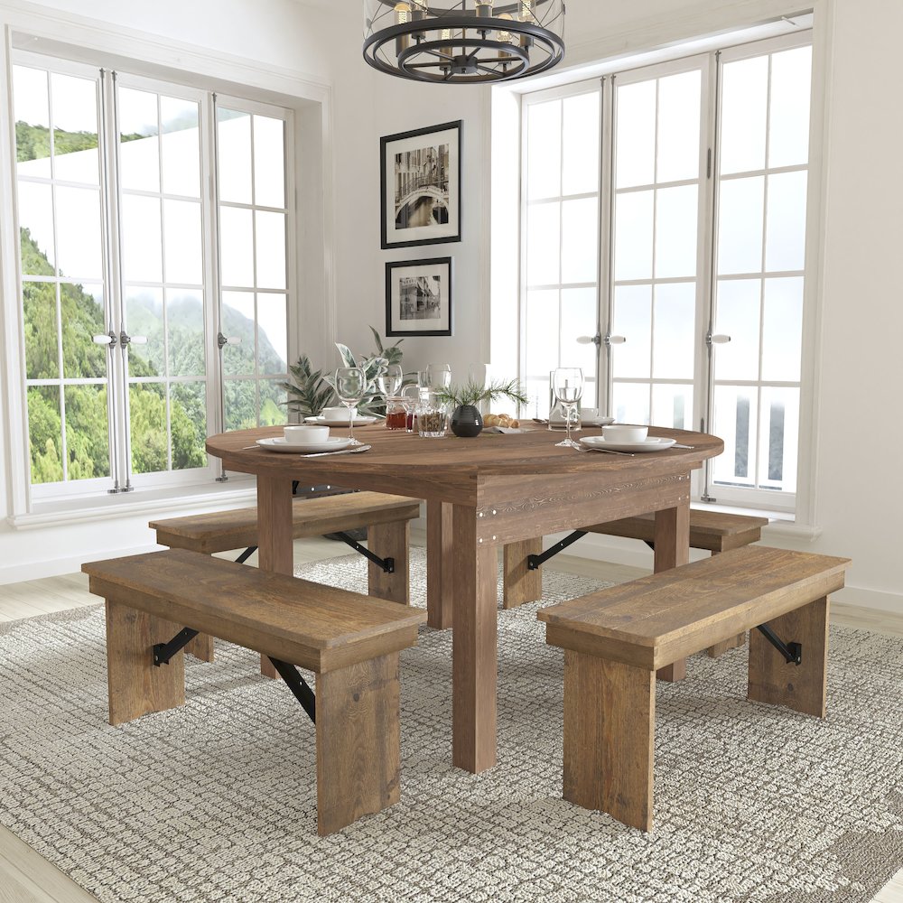 Rustic & Antique Pine Dining Room Table